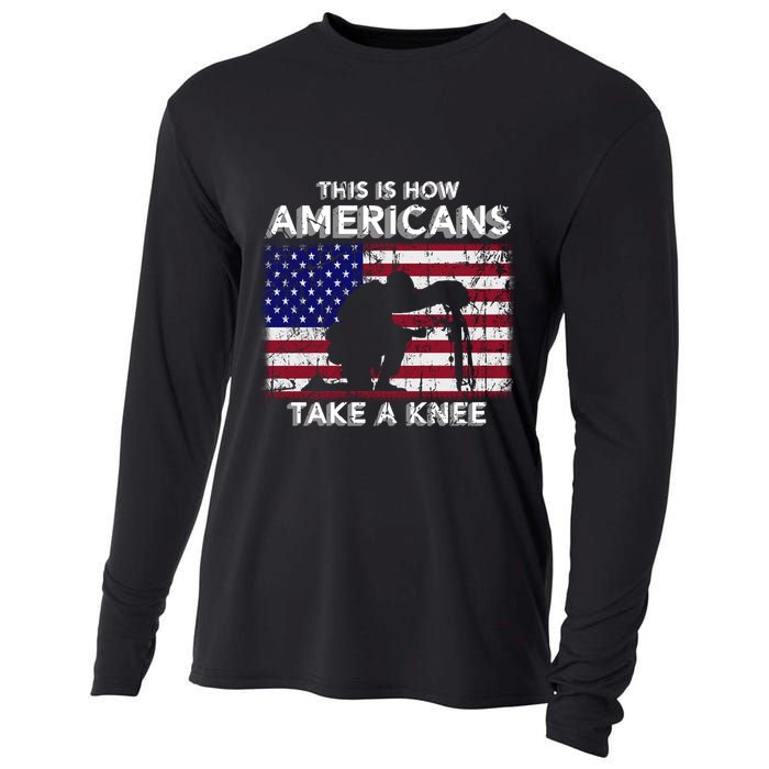 This Is How Americans Take A Knee Veteran Gift Cooling Performance Long Sleeve Crew