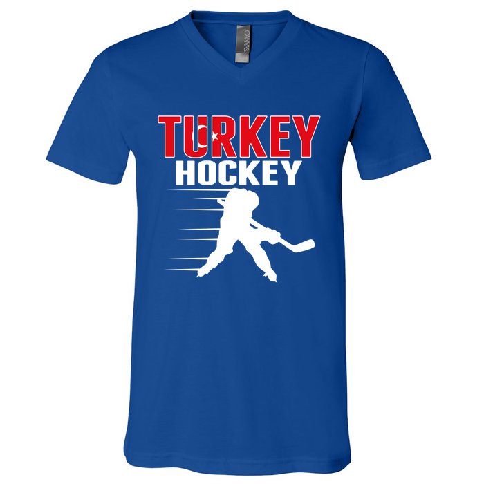 Turkey Ice Hockey Fans Jersey Turkish Hockey Team Supporter Cool Gift V-Neck T-Shirt