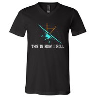 This Is How We Roll Pilot Funny Airplane Aircraft Tees V-Neck T-Shirt