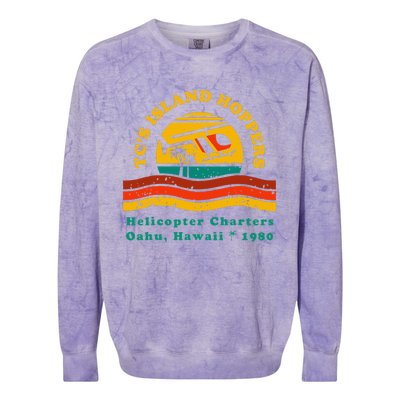 TcS Island Hoppers Helicopter Charters Hawaii Since 1980 Colorblast Crewneck Sweatshirt