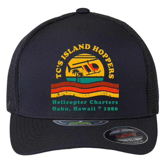 TcS Island Hoppers Helicopter Charters Hawaii Since 1980 Flexfit Unipanel Trucker Cap