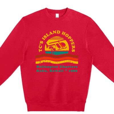 TcS Island Hoppers Helicopter Charters Hawaii Since 1980 Premium Crewneck Sweatshirt