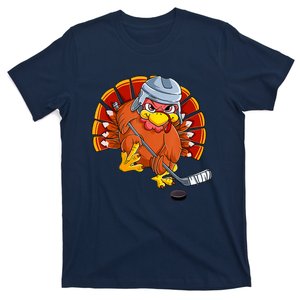 Thanksgiving Ice Hockey Turkey Playing Hockey Thankful T-Shirt