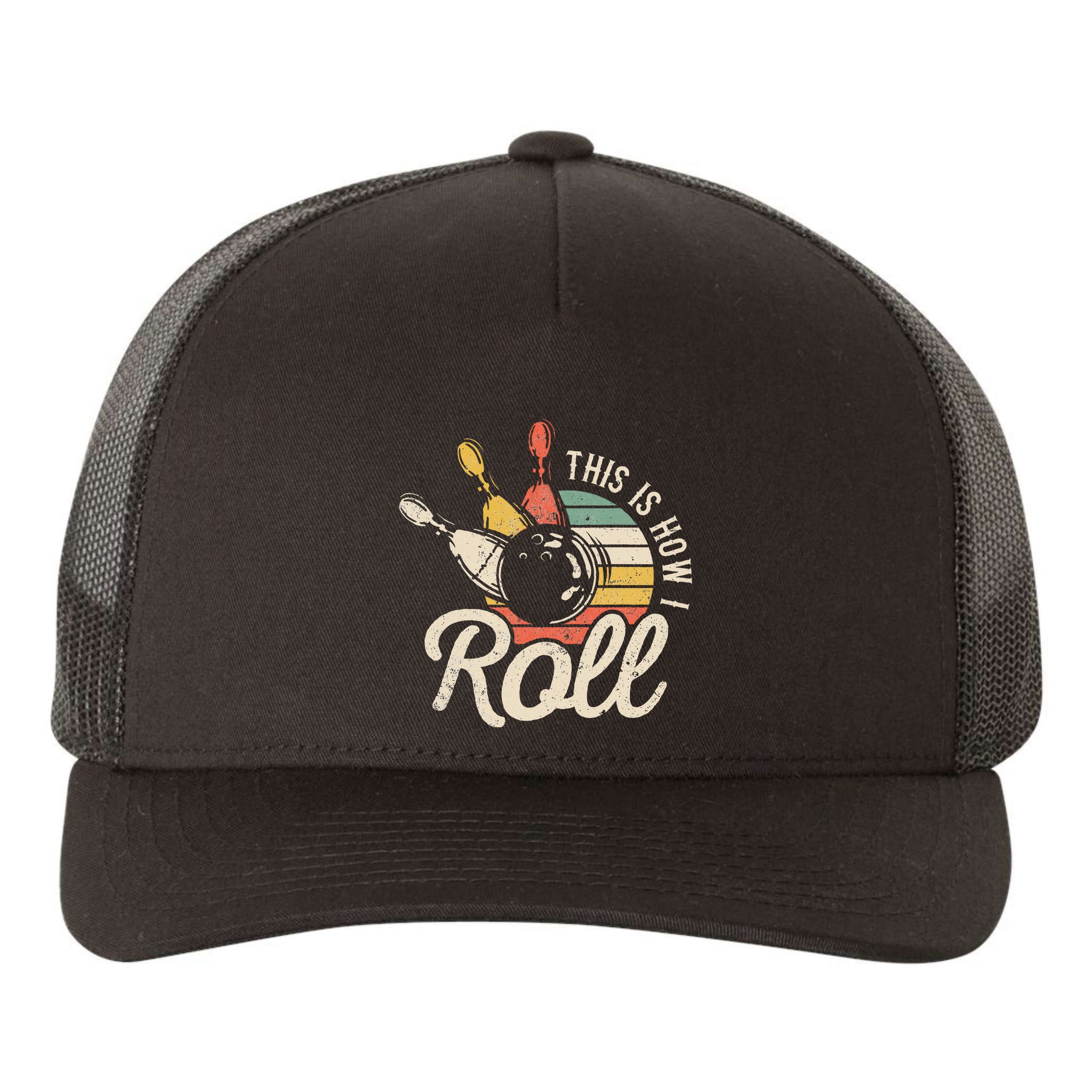 This Is How I Roll Retro Bowling Bowler Funny Gift Yupoong Adult 5-Panel Trucker Hat