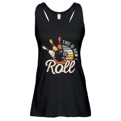 This Is How I Roll Retro Bowling Bowler Funny Gift Ladies Essential Flowy Tank