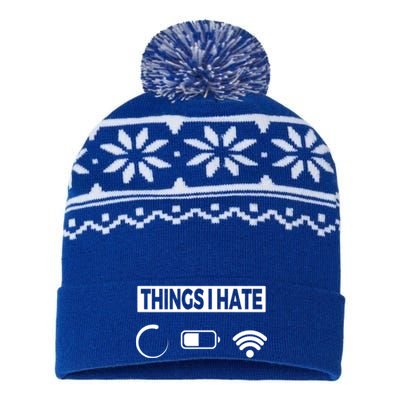 Things I Hate Technology Software Script Html Network Gift USA-Made Snowflake Beanie