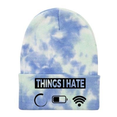 Things I Hate Technology Software Script Html Network Gift Tie Dye 12in Knit Beanie