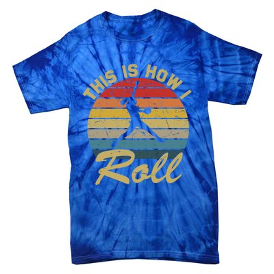 This Is How I Roll Retro Softball Girls Gift Tie-Dye T-Shirt