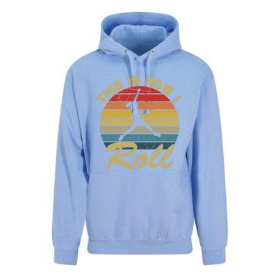 This Is How I Roll Retro Softball Girls Gift Unisex Surf Hoodie