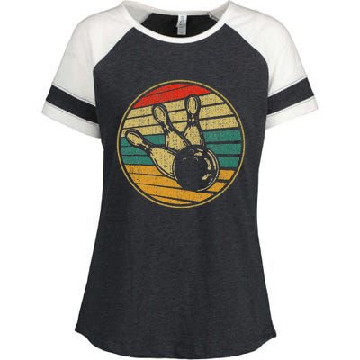 This Is How I Roll Vintage Retro Bowling 60s 70s Bowler Enza Ladies Jersey Colorblock Tee