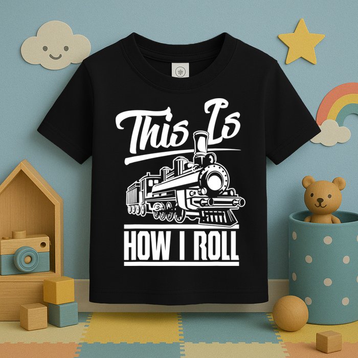 This Is How I Roll Train Engineer & Railroad Lovers TShirt Toddler T-Shirt