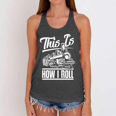 This Is How I Roll Train Engineer & Railroad Lovers TShirt Women's Knotted Racerback Tank