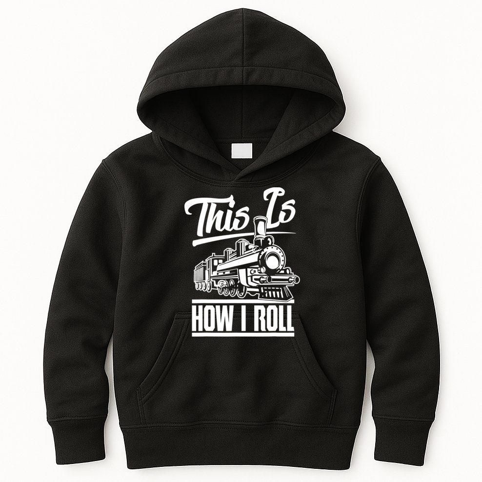 This Is How I Roll Train Engineer & Railroad Lovers TShirt Kids Hoodie