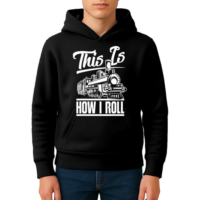 This Is How I Roll Train Engineer & Railroad Lovers TShirt Kids Hoodie