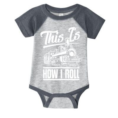 This Is How I Roll Train Engineer & Railroad Lovers TShirt Infant Baby Jersey Bodysuit