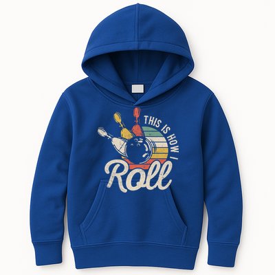 This Is How I Roll Retro Bowling Bowler Funny Gift Great Gift Kids Hoodie