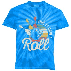 This Is How I Roll Retro Bowling Bowler Funny Gift Great Gift Kids Tie-Dye T-Shirt