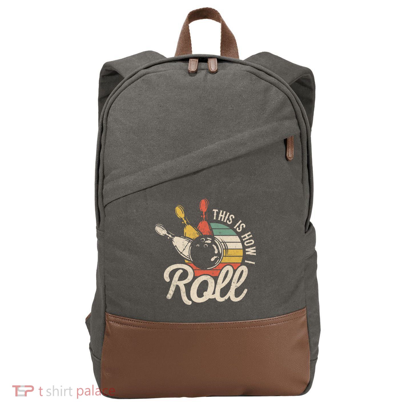 This Is How I Roll Retro Bowling Bowler Funny Gift Great Gift Cotton Canvas Backpack