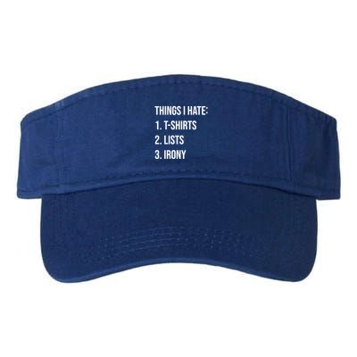 Things I Hate Great Gift List Irony Things I Hate Cute Gift Visor