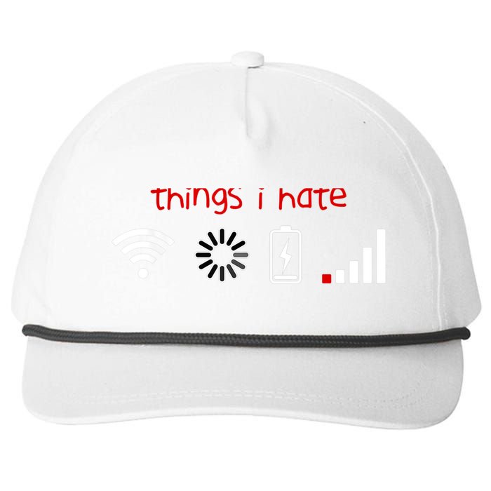 Things I Hate Tshirt Programmer Gamer Fun Gift Idea Snapback Five-Panel Rope Hat