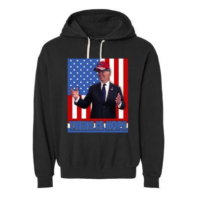 There Is Hope Joe Biden Wearing Trump Hat Garment-Dyed Fleece Hoodie