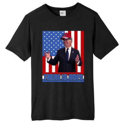 There Is Hope Joe Biden Wearing Trump Hat Tall Fusion ChromaSoft Performance T-Shirt