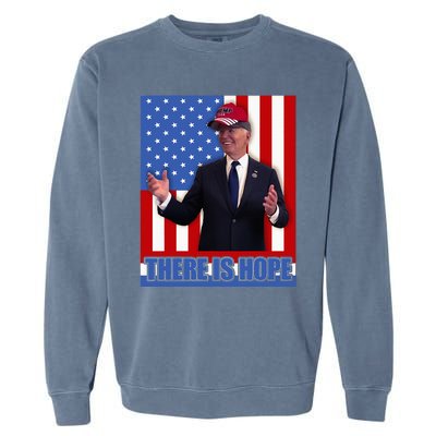 There Is Hope Joe Biden Wearing Trump Hat Garment-Dyed Sweatshirt