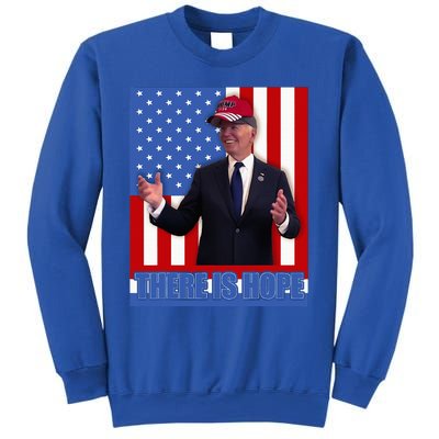 There Is Hope Joe Biden Wearing Trump Hat Sweatshirt