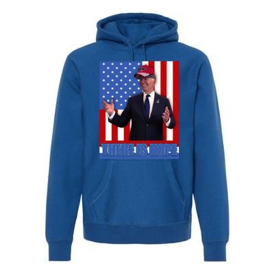 There Is Hope Joe Biden Wearing Trump Hat Premium Hoodie