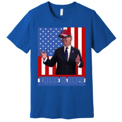 There Is Hope Joe Biden Wearing Trump Hat Premium T-Shirt