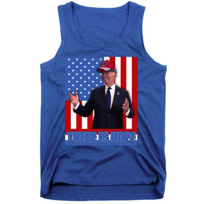 There Is Hope Joe Biden Wearing Trump Hat Tank Top