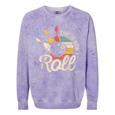 This Is How I Roll Retro Bowling Team Bowler Women Men Colorblast Crewneck Sweatshirt