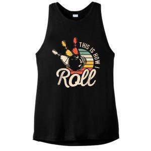 This Is How I Roll Retro Bowling Team Bowler Women Men Ladies PosiCharge Tri-Blend Wicking Tank