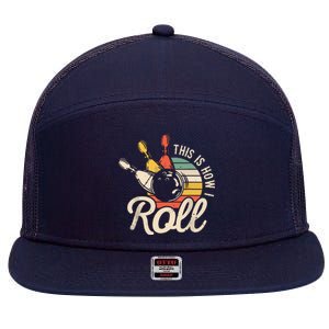 This Is How I Roll Retro Bowling Team Bowler Women Men 7 Panel Mesh Trucker Snapback Hat