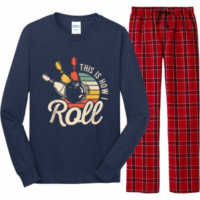 This Is How I Roll Retro Bowling Team Bowler Women Men Long Sleeve Pajama Set