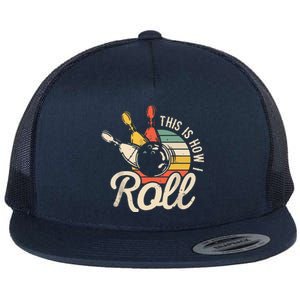 This Is How I Roll Retro Bowling Team Bowler Women Men Flat Bill Trucker Hat