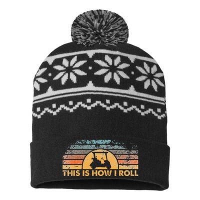 This Is How I Roll Vintage Golf Cart USA-Made Snowflake Beanie