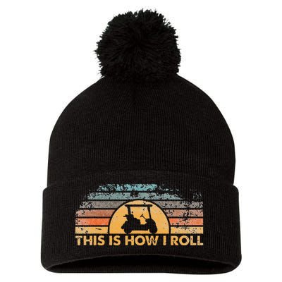 This Is How I Roll Vintage Golf Cart Pom Pom 12in Knit Beanie