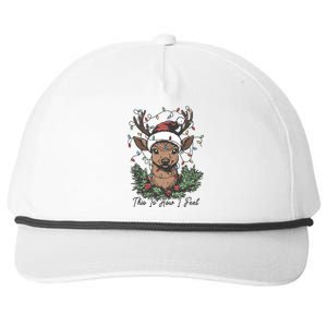 This Is How I Feel Cute Reindeer Christmas Xmas Holiday Snapback Five-Panel Rope Hat