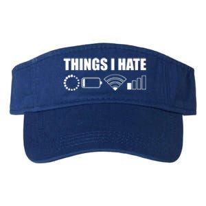 Things I Hate Meaningful Gift Funny Computer Scientist And Gamer Gift Valucap Bio-Washed Visor