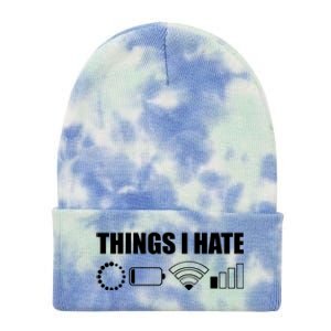 Things I Hate Meaningful Gift Funny Computer Scientist And Gamer Gift Tie Dye 12in Knit Beanie