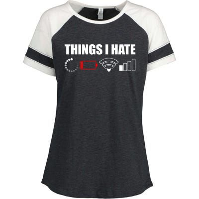 Things I Hate Cute Gift Funny Computer Scientist And Gamer Cute Gift Enza Ladies Jersey Colorblock Tee