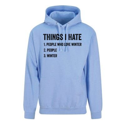 Things I Hate Cute Gift Funny Winter Gift Unisex Surf Hoodie