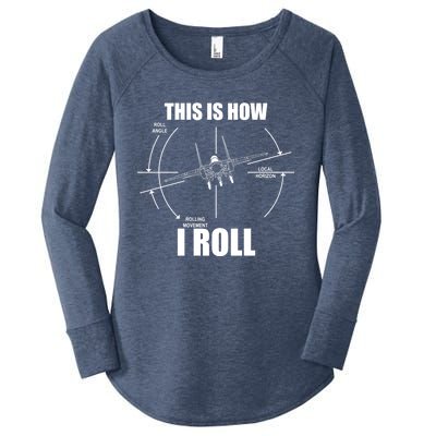 This Is How I Roll Fgift15 Eagle Airplane Pilot Flying F15 Gift Women's Perfect Tri Tunic Long Sleeve Shirt