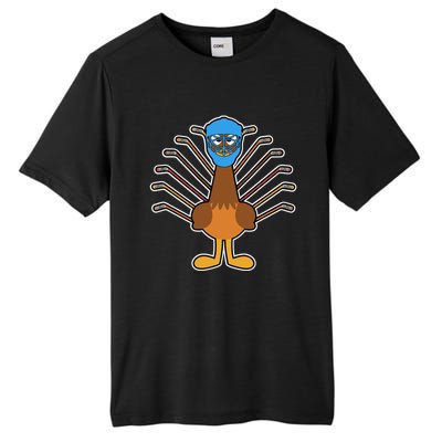 Thanksgiving Ice Hockey Turkey Funny Hockey Player Gift Tall Fusion ChromaSoft Performance T-Shirt