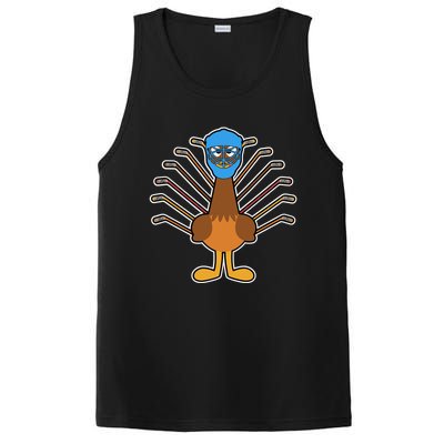 Thanksgiving Ice Hockey Turkey Funny Hockey Player Gift PosiCharge Competitor Tank