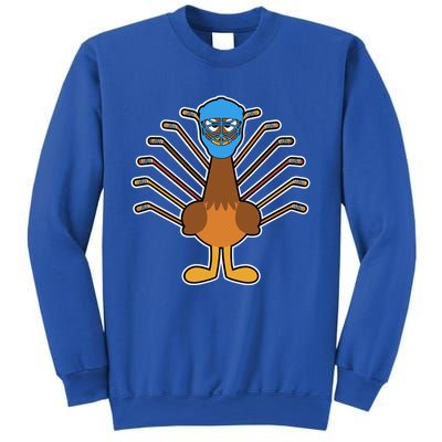 Thanksgiving Ice Hockey Turkey Funny Hockey Player Gift Sweatshirt