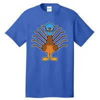 Thanksgiving Ice Hockey Turkey Funny Hockey Player Gift Tall T-Shirt