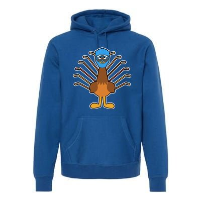 Thanksgiving Ice Hockey Turkey Funny Hockey Player Gift Premium Hoodie