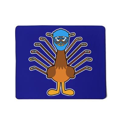 Thanksgiving Ice Hockey Turkey Funny Hockey Player Gift Mousepad